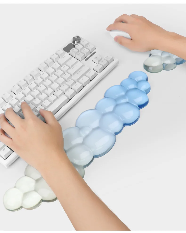 Cloud-Silikon-Handgelenkauflage für Tastatur, transparente Schreibtischunterlage mit Farbverlauf für Büro und Gaming, 5 Farboptionen – Detail 14