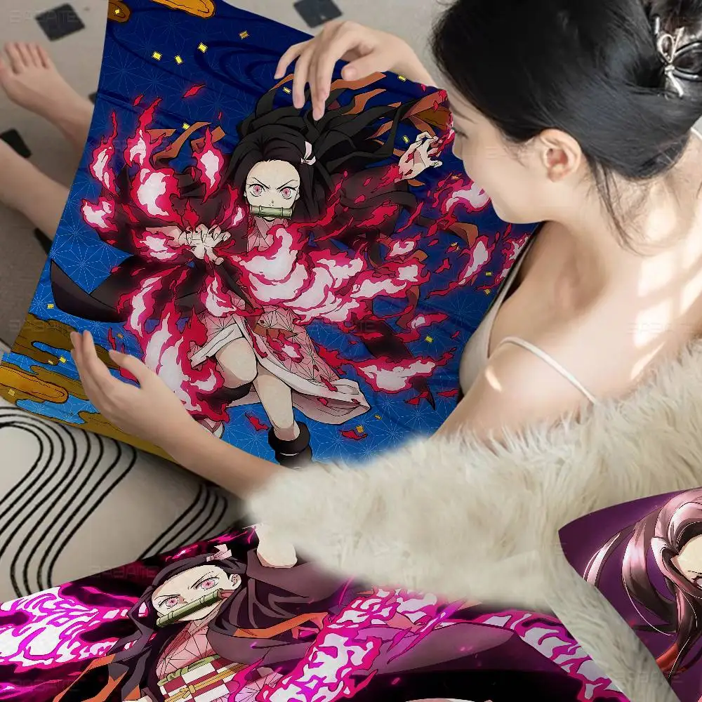 Nezuko Kamado Cartoon Cushion Cover Polyester Sofa Cushions Decorative Throw Pillows Home Decoration Pillowcover