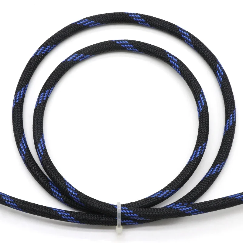 Black Blue PET Braided Wire Sleeve 3 4 6 8 10 12 16 18 20 25mm Tight High Density Insulated Cable Protection Expandable