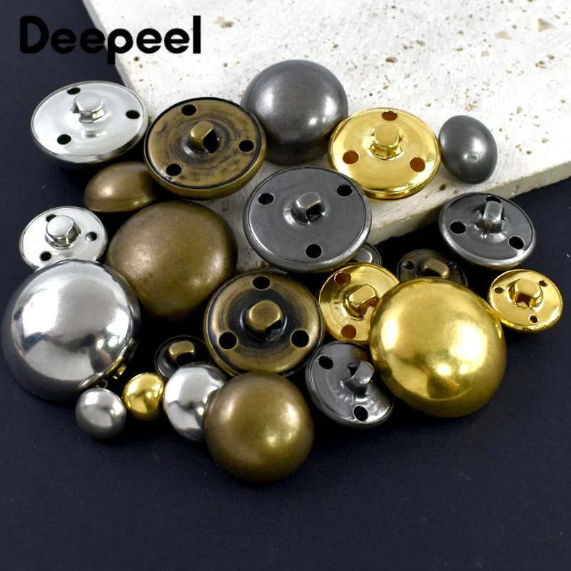 

50Pc 10-28mm Metal Buttons Brass Golden Decoration Button Jacket Coat Clothes Round Mushroom Shank Buckle DIY Sewing Accessories