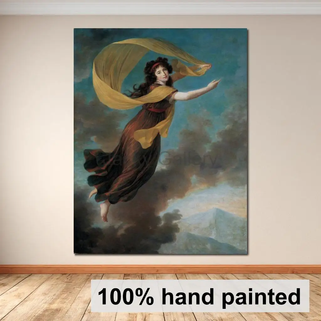 Hand Painted Portrait Oil Painting Princess Karoline Liechtenstein Elisabeth Vigee Lebrun Lady Canvas Art for Luxury Home Decor