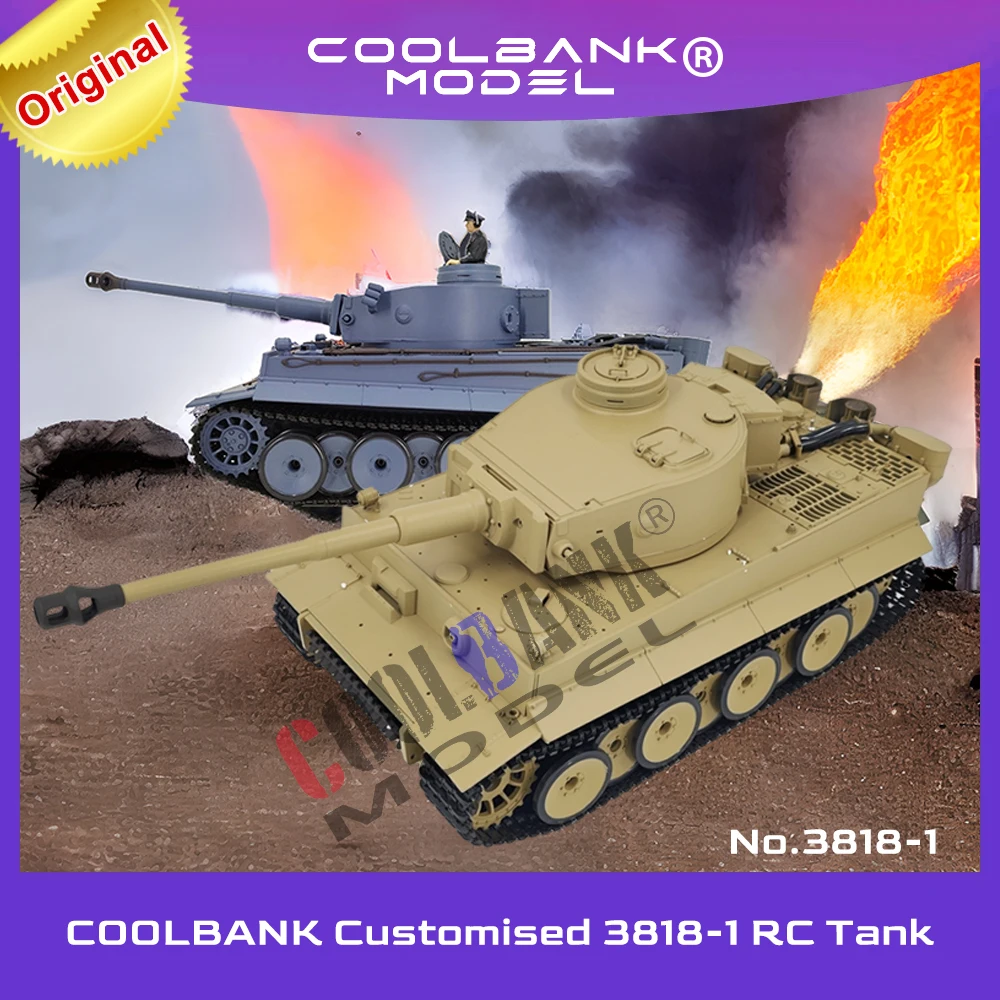 Coolbank RC Tank 1:16 Scale 2.4ghz Remote Control German Tiger I Heavy Tank Model RC Tanks Henglong 3818-1Military Vehicles Boys