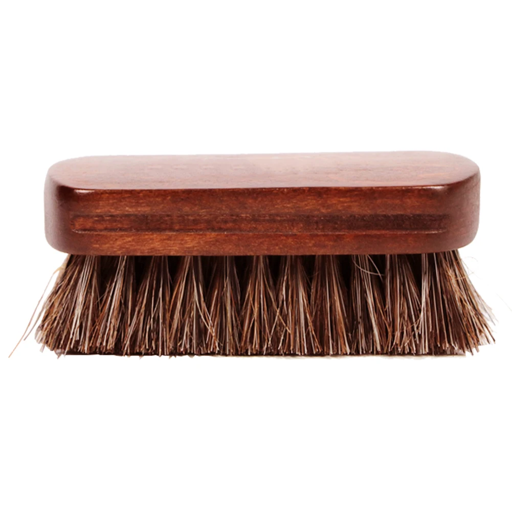 Horsehair Leather Textile Cleaning Brush for Car Interior Furniture Apparel Bag Shine Polishing Brush Auto Wash