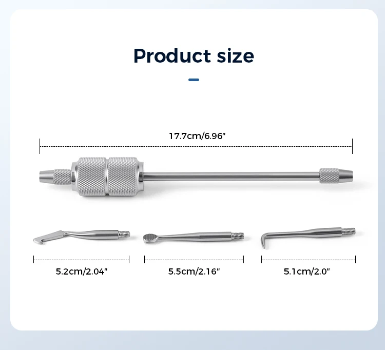 AZDENT Dental Crown Remover Kit Griff mit 3 Schlüsseln Tipps Edelstahl Zahnrestaurierungswerkzeug Zahnärzte Zahnmedizin Instrument – Detail 5