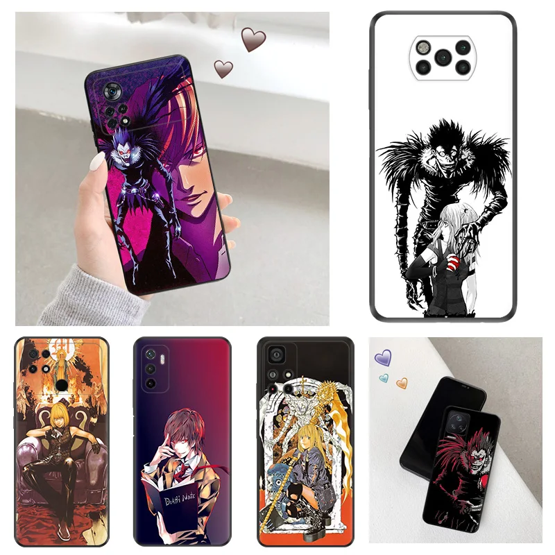 Anti-Drop Soft Phone Case For Xiaomi Poco x5 5G x4 x3 pro f1 f3 gt f4 f5 m5 m4 m3 c40 c50 c51 Anime Death Note Lawliet Cover