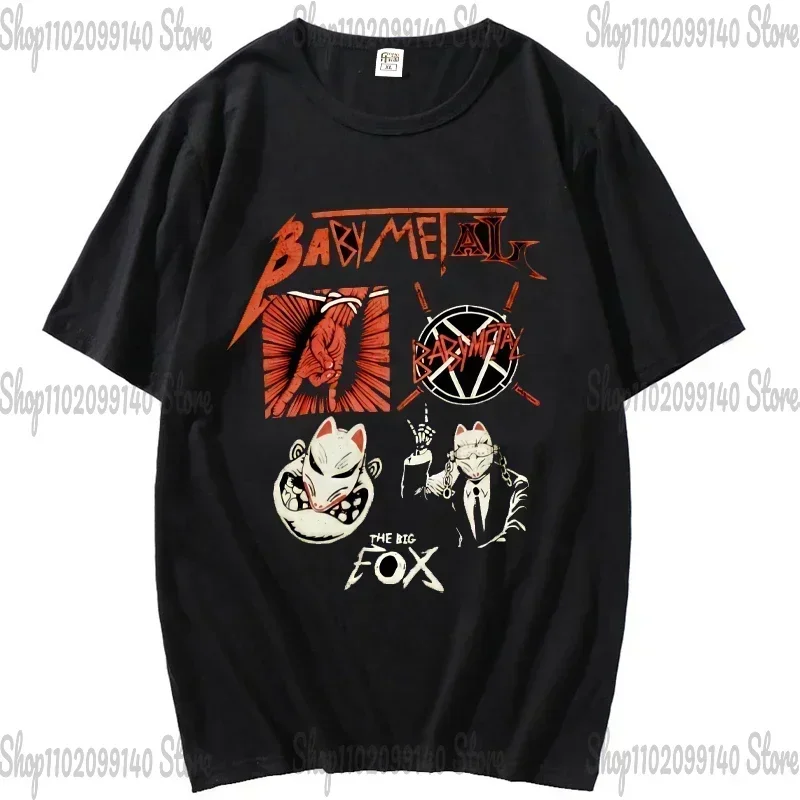 Babymetal t camisa japonesa masculina e feminina banda de metal ídolo gráfico camiseta verão harajuku casual moda topo