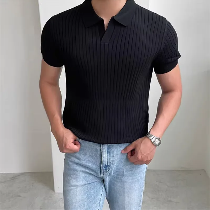 2026 Men's Slim Fit Golf Polo Shirt Summer Sports Leisure Fashionable Open Neck Quick Drying Breathable Short Sleeve T-Shirt