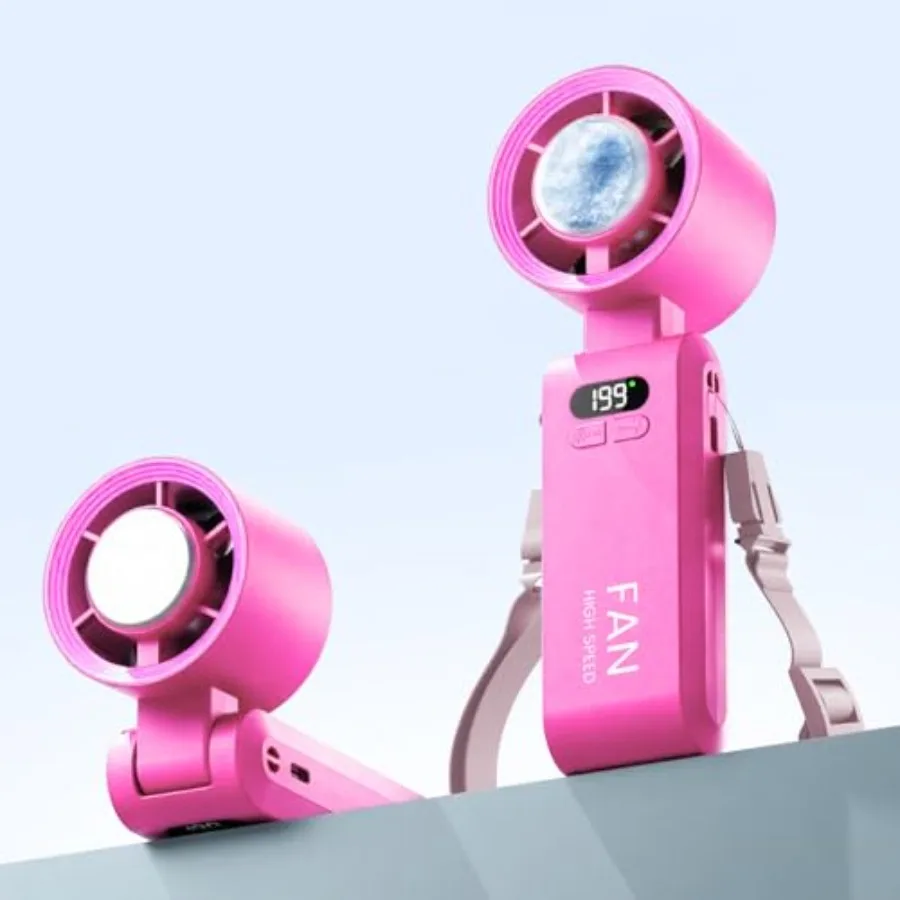

Handheld Portable Turbo Fan with Ice Cooler Speed -99 5500mAh* Rechargeable Personal Fan [20H Cooling Time] Mini Yet Powerful S