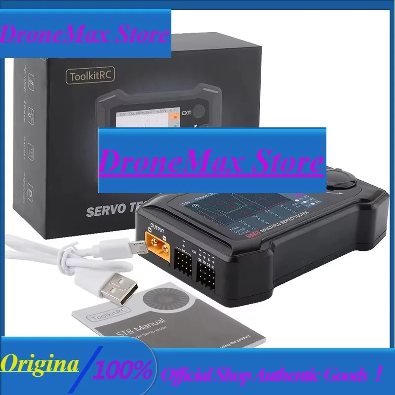 DroMaToolkitRC ST8 8CH 100W 2A 2.4 TFT 7-28V 8-Channel Servo Integrated Tester 4 Independent Interface PWM/PPM/SBUS Signal Test