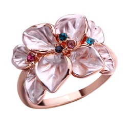 Creative Women's  Rings with Romantic  Flower Design Wedding Engagement Love Rings Hot Sale Aesthetic Jewelry