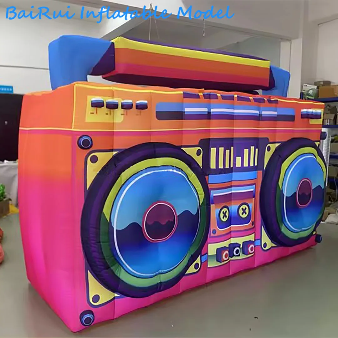 2-5M Giant Inflatable Radio Air Blow Sound Equipment LOGO Print Available Music Festival Decoration Nightclub Event Advertise