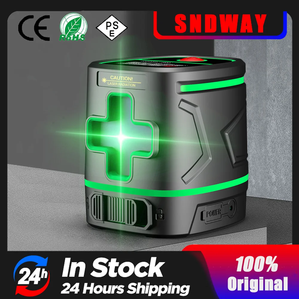 SNDWAY SW-311G 2 lignes compteur de niveau Laser faisceau vert horizontal et vertical auto-nivelant Mini Module outil de ligne de niveau Laser