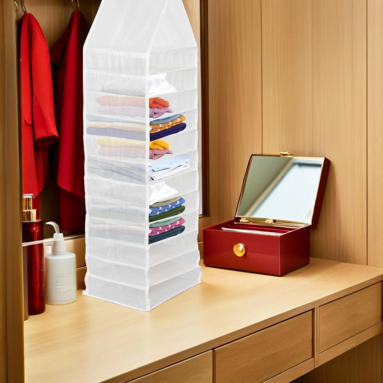 

12-слойный многофункциональный подвесной органайзер для шкафа, экономящий место, для хранения брюк, рубашек, аксессуаров и детской одежды