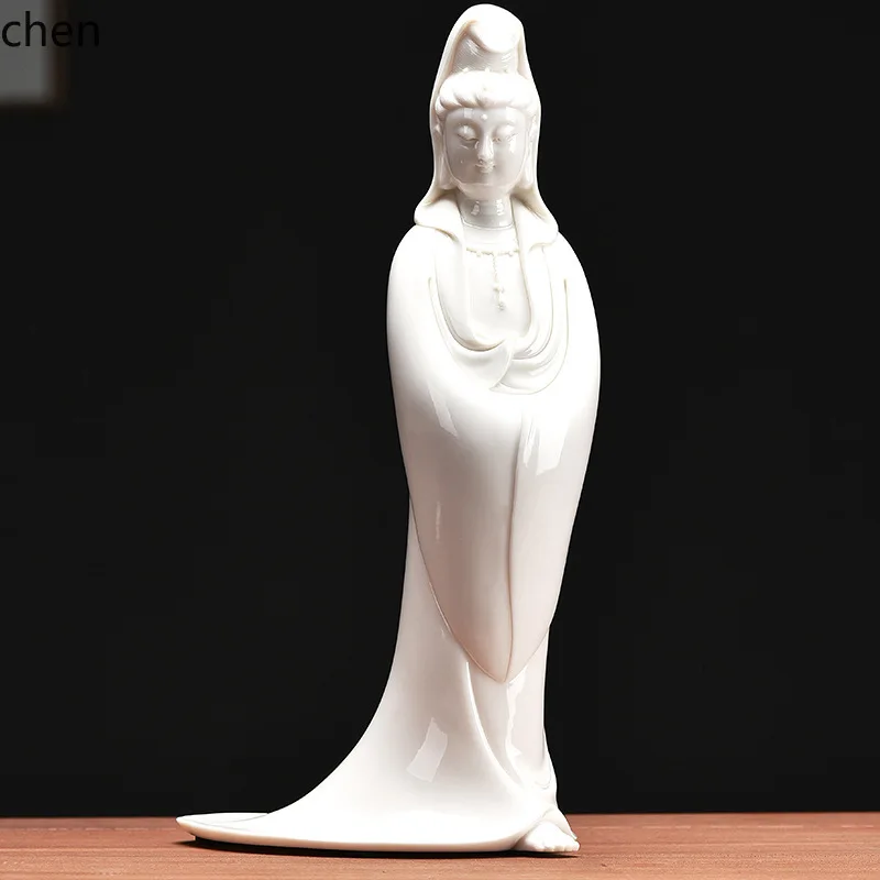 Cz1 zen guanyin buddha ceramic retro ornament entrance living room creative decoration