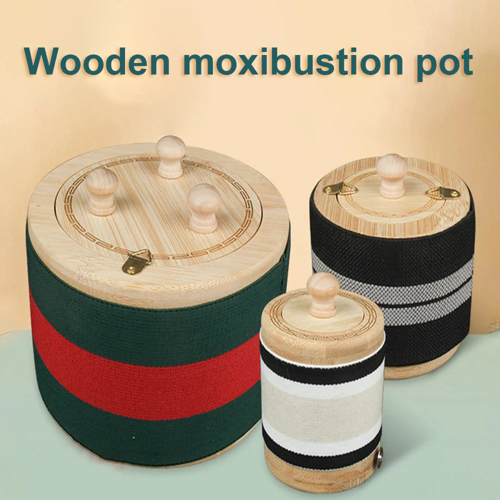 Solid wood Smokeless moxibustion jar Suspending Fire Light Direct Radiation Body Massage Device Warm Compress Acupunture Therapy