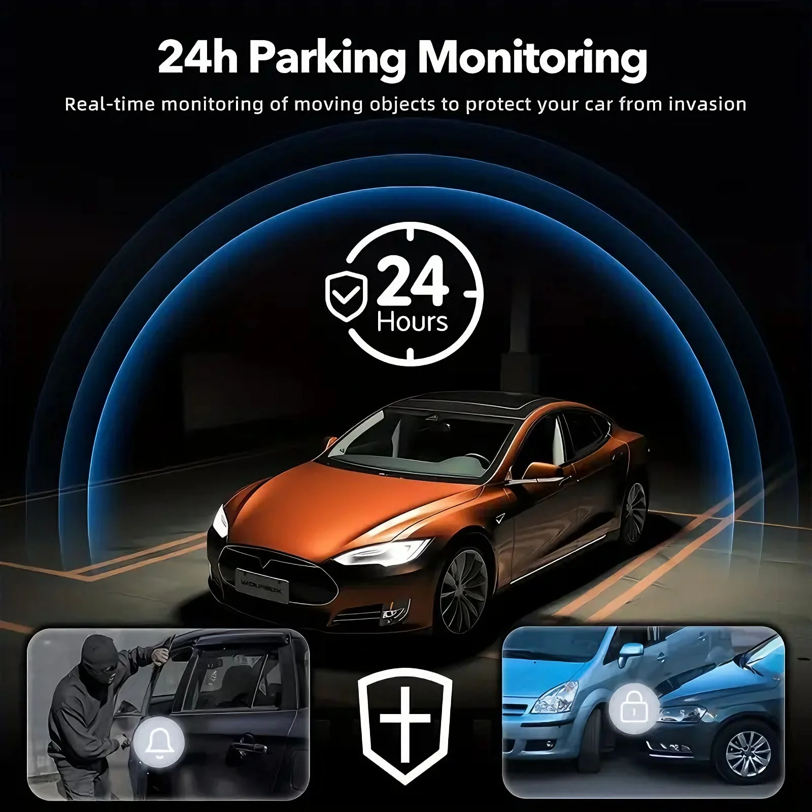 كاميرا داش لكاميرا السيارة 360 °   أمامي وخلفي داخل يسار يمين 3/4 قناة للرؤية الليلية وضع وقوف السيارات على مدار 24 ساعة تسجيل كاميرا داشكام