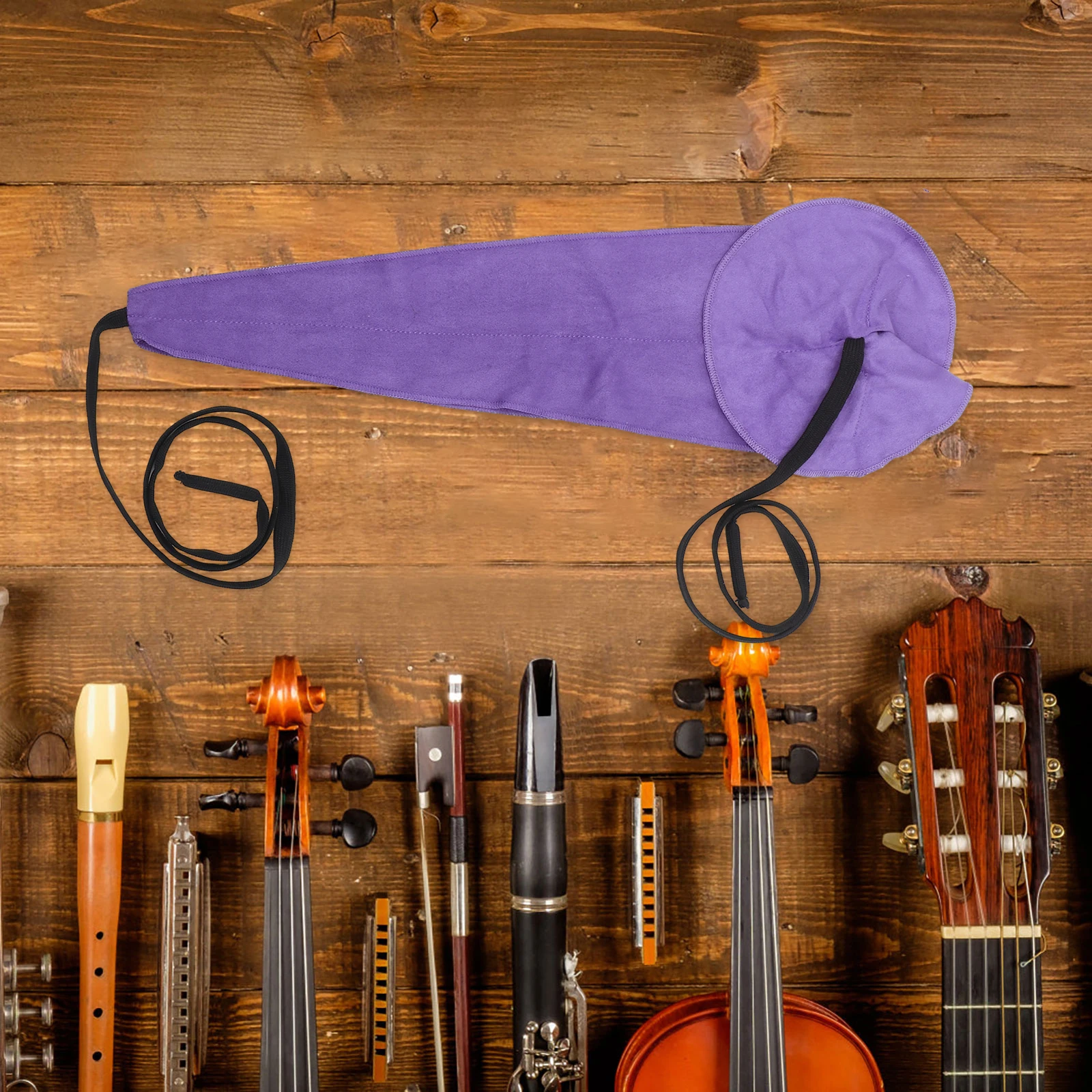 

Cleaning Saxophone Cloth Strips Cloths Clarinet Cleaner Purple Faux Suede Flute Rag
