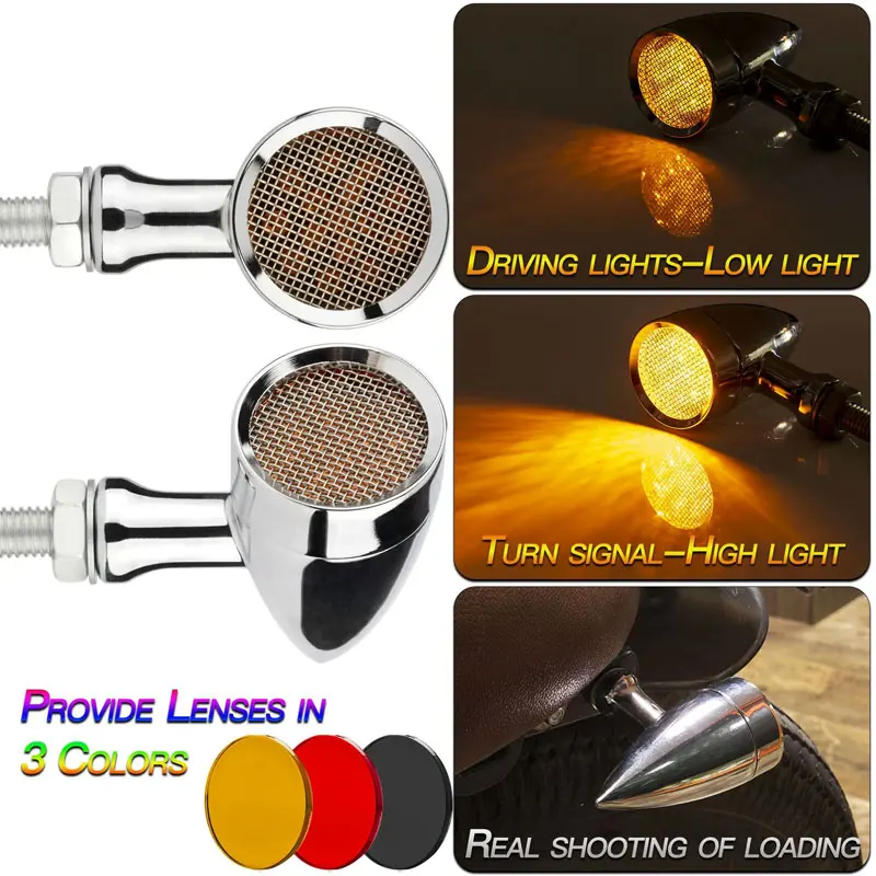 

Мотоцикл 12 В Янтарная сетка объектив светодиодный указатель поворота стоп-сигнал 10 мм алюминиевый корпус индикаторы стоп-сигнал аксессуары для мотоциклов