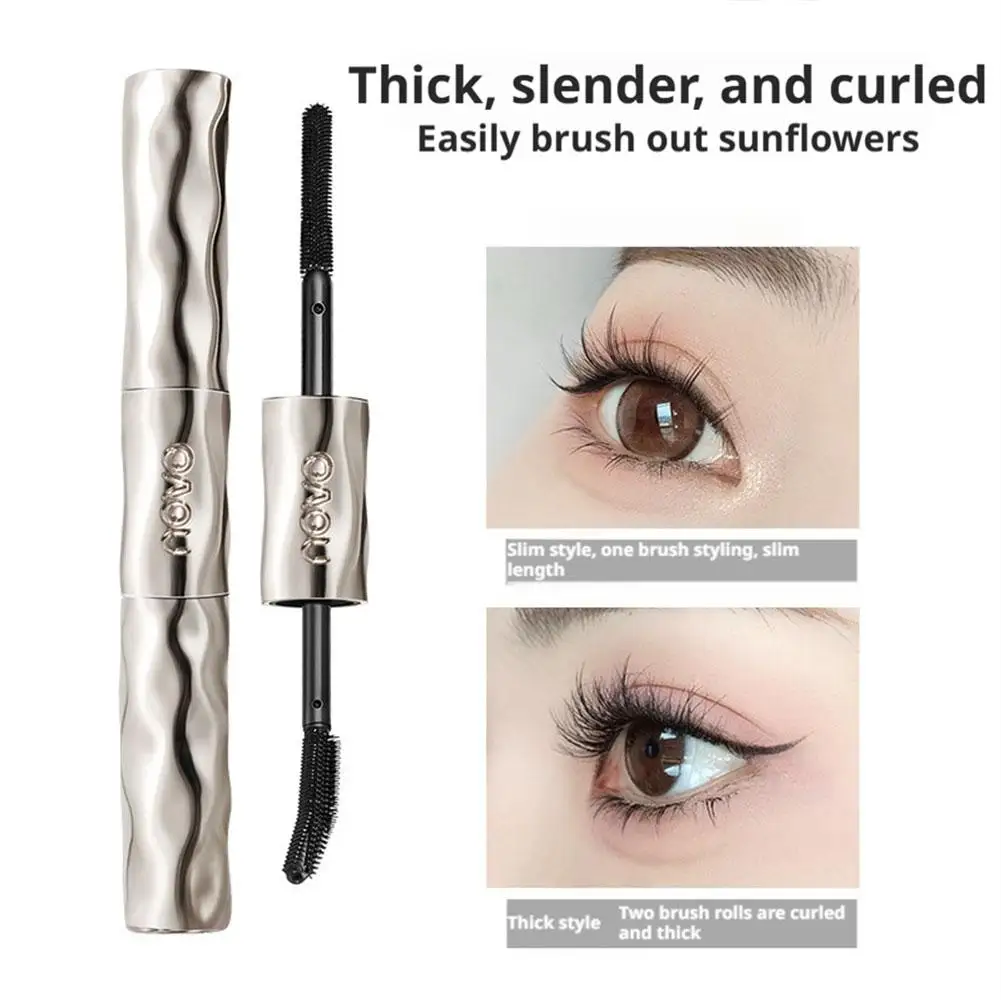 المزدوج نهاية الماسكارا ماكياج فرشاة فائقة غرامة يطيل الرموش مقاوم للماء سريع الجفاف رمش تمديد ماسكارا ماكياج #2