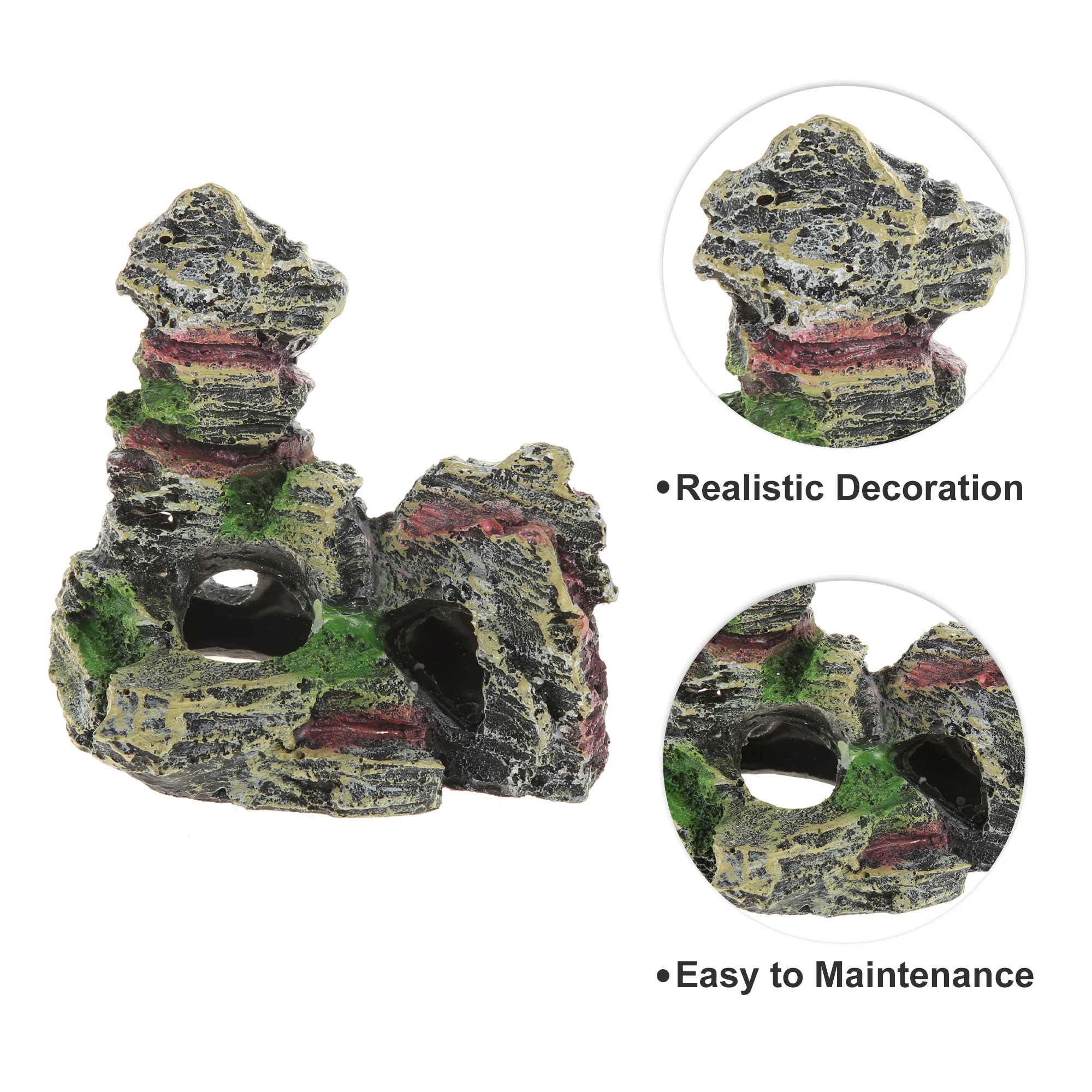 UXCELL Artificial Resin Rockery Fish Tank Landscape Aquarium Decor Mountain Hiding Cave Pet Supplies Ornament Accessories