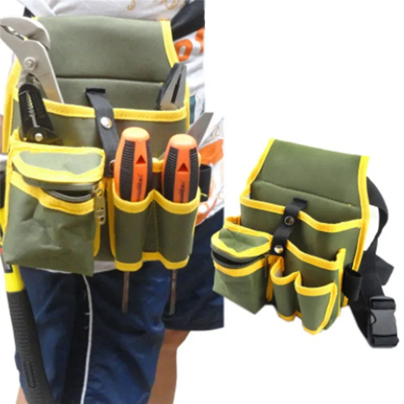 1 Pc Canvas Tools Organizer Bag Multi-Pocket Waist Pack Screwdriver Utility Kit Holder Tools Bag Electrician Tool Storage Bags