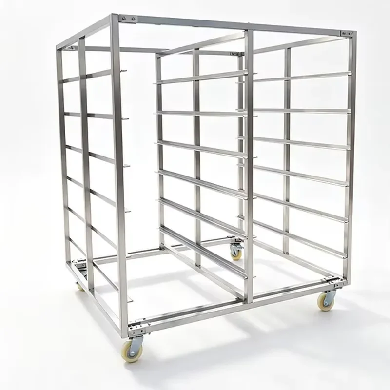 Height-adjustable food-grade stainless steel aluminum bread rack for bread cooling, baking, quick rotation, and display