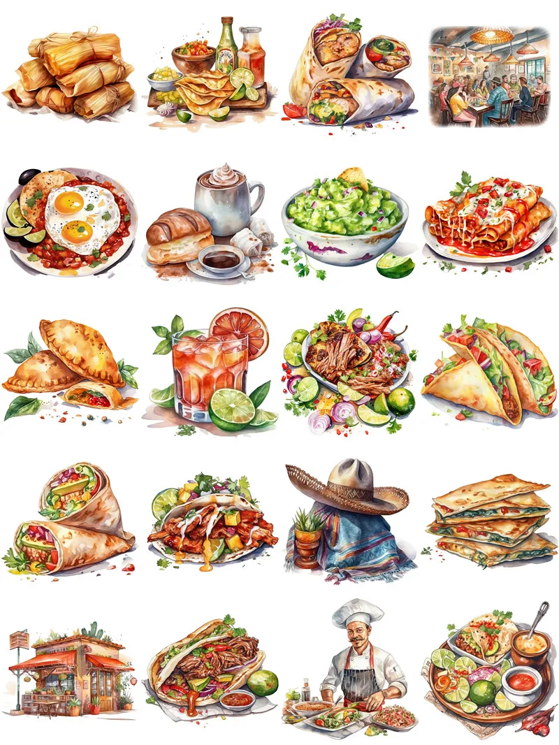 Mexican Food  Stickers Crafts And Scrapbooking stickers kids toys book Decorative sticker DIY Stationery