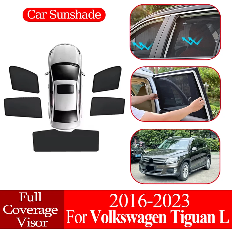 

Magnetic Coverage Sunshade Car Mesh Sunshade Sunscreen Privacy Protection For Volkswagen for VW Tiguan L LWB 5seats 2016-2023