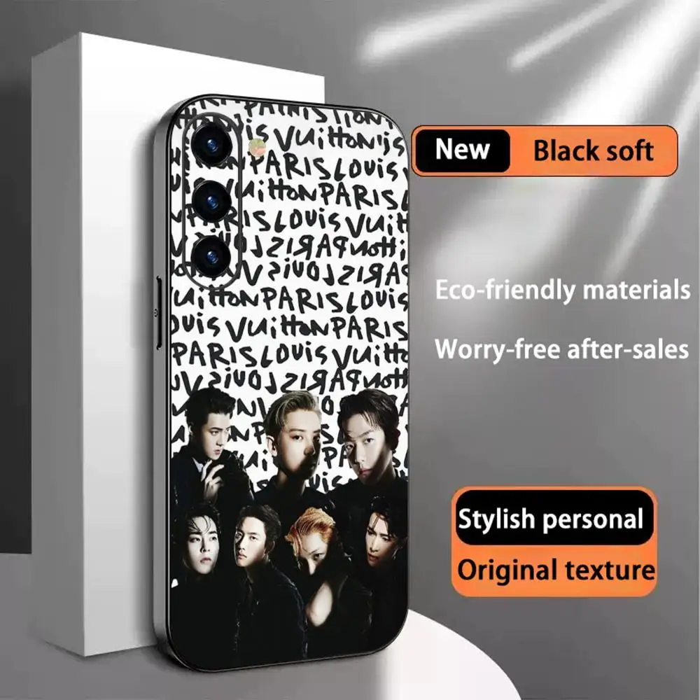 Handsome boy band EXO posters Phone Case For Samsung Galaxy S26 S25 S24 S23 S22 S21 Plus Ultra Note20 Soft Black
