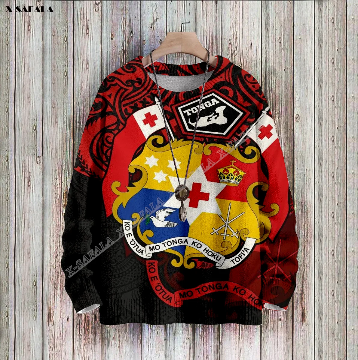 Tonga Premium Polynesia Rugby 3D Printed Ugly Sweater Christmas Gift Men Female Winter Knitted Cotton Xmas Warm