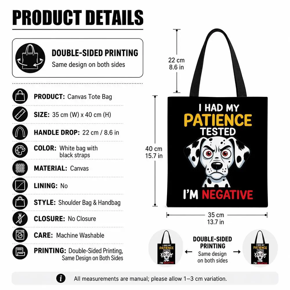 Animal Cute Dachshund TOTALLY WOKE UP LIKE THIS P Storage Bag Canvas Tote Bag Foldable Reusable Shopping gifts commuting
