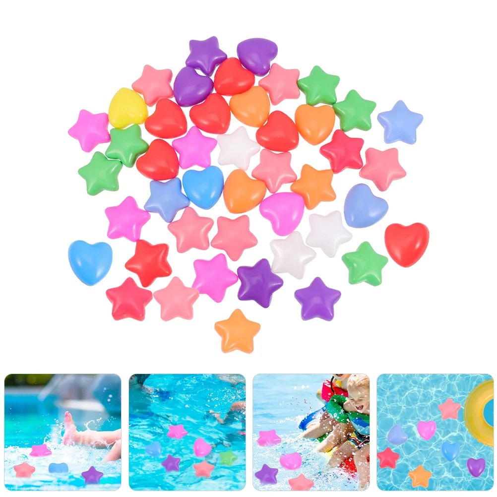 80 Pcs Ball Pool Toys Star Heart Balls for Pits Water Kids Swimming Playing Small