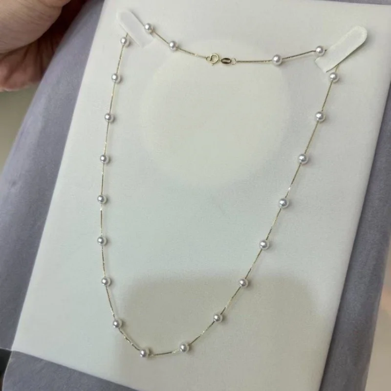 

Ожерелье SGARIT из натурального жемчуга, колье из стерлингового серебра 925 пробы, круглый подарок на годовщину для женщин, белый