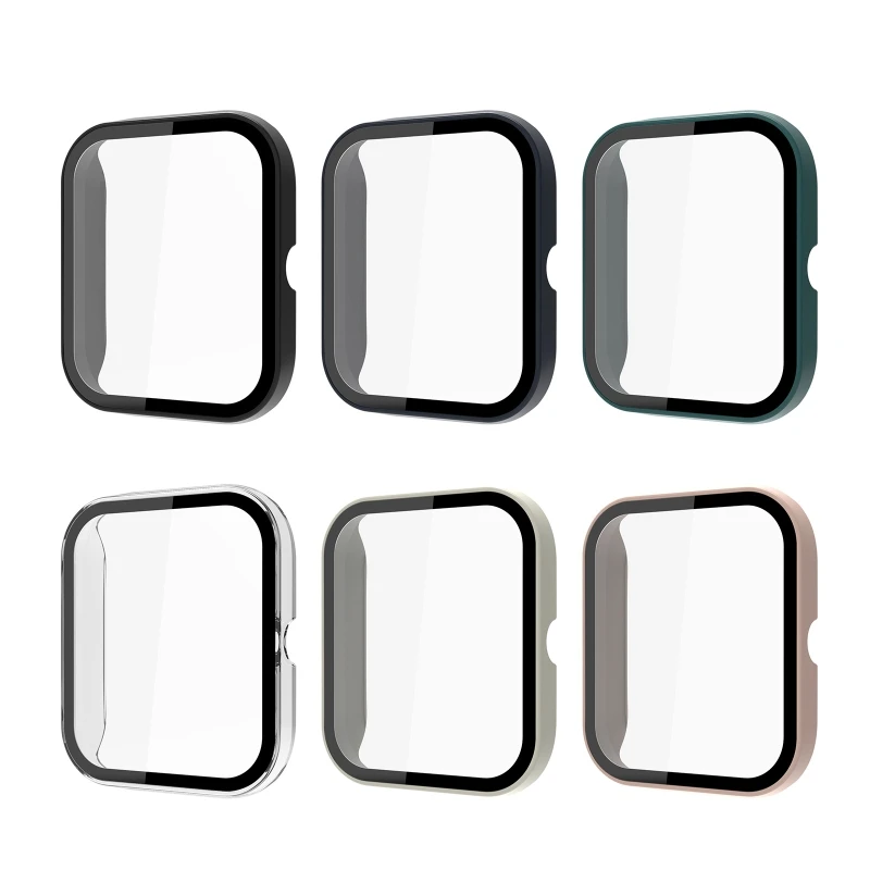 Tempered Glass Film + for Case Screen Protector Full Coverage Cover Hard PC Frame for Shell for Smart Watch Housing For