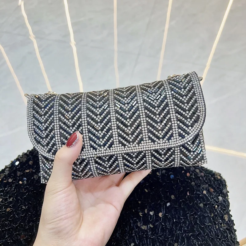 Luxo brilho bolsas femininas festa saco de embreagem moda brilhante strass saco de casamento senhora corrente bolsa de ombro pequeno saco nas axilas