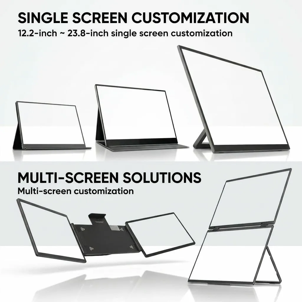 SIBOLAN 14インチ トリプルポータブルLCDスクリーンモニター IPS 1920*1200P デュアルエクステンダー USB3.1 Type-C 60Hz 特許デザイン LPSディスプレイ用