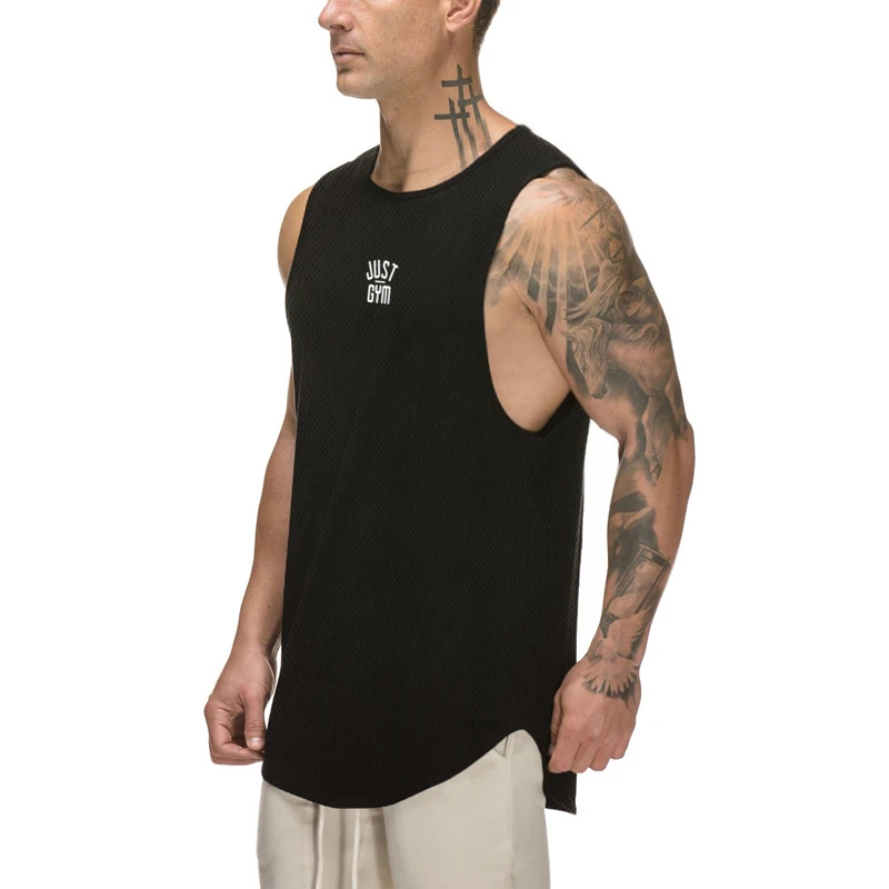 Men's Running Vests Mesh Loose Training Sleeveless Shirt Qui
