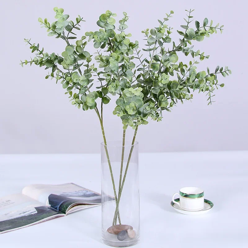 67cm Artificial Flower Green Plant Home Decoration Wedding Artificial Flower Single Eucalyptus Artificial Plant