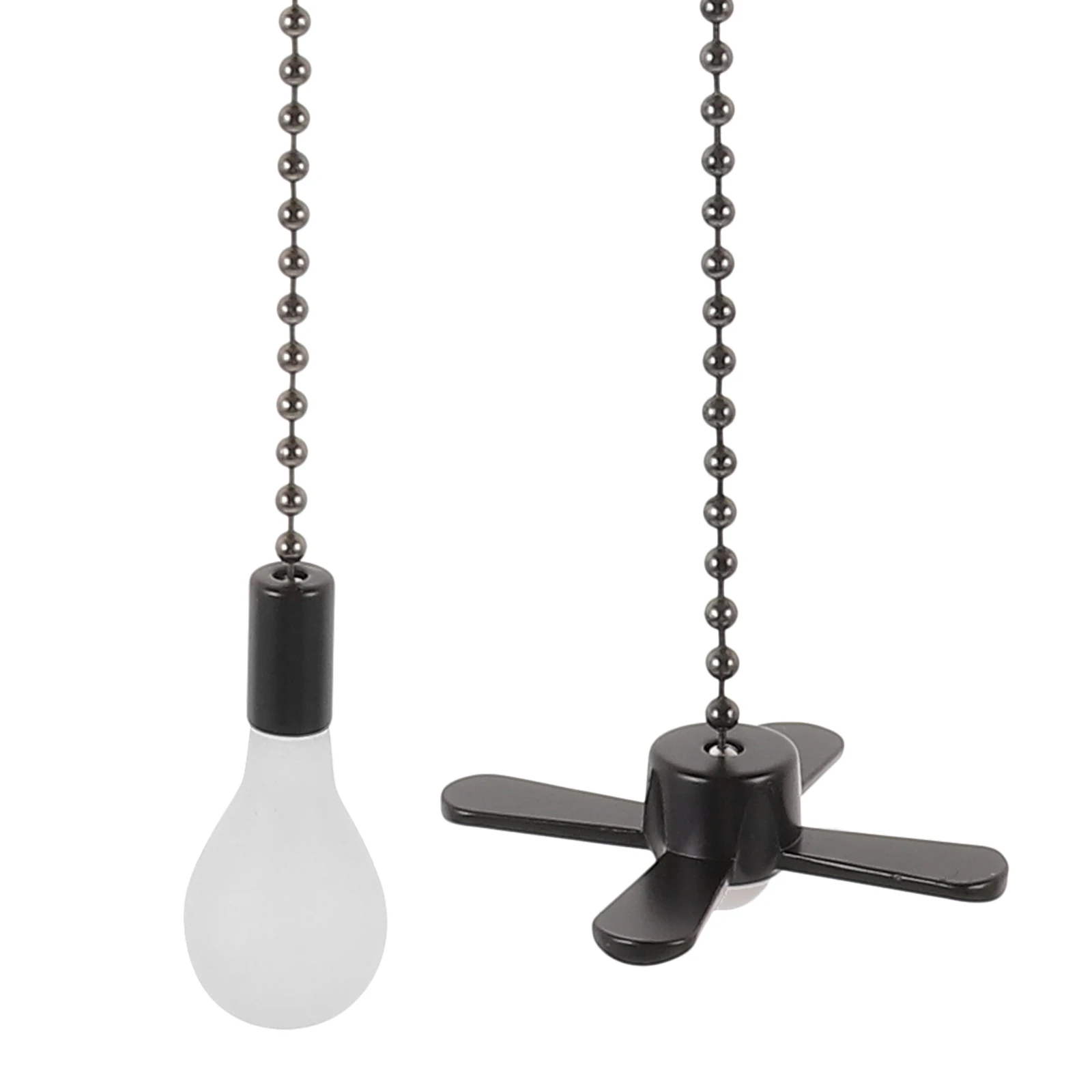 

2Pcs Light Pull Chain Extension Stainless Steel Chain with Glass Cylinder Pendant Simple Elegant Design for Home Bathroom Decor