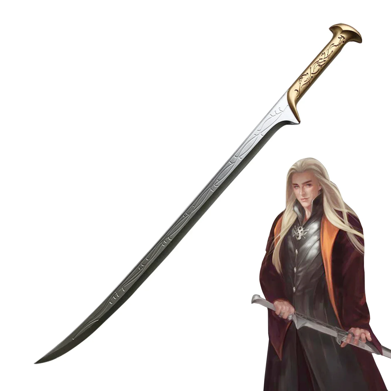 1:1 96cm The Elves Sword 96cm Beast Elf Sword Prince of the Elves Legolas Cosplay  Sword PU Simulation Decoration