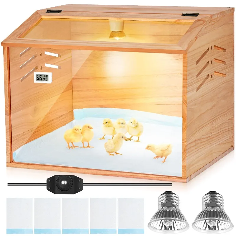 Cross-border Spot Wooden Rutin Chicken Feeding Box Ornamental Cage Small Chicken Nest Pet Brooding Transparent Assembled All