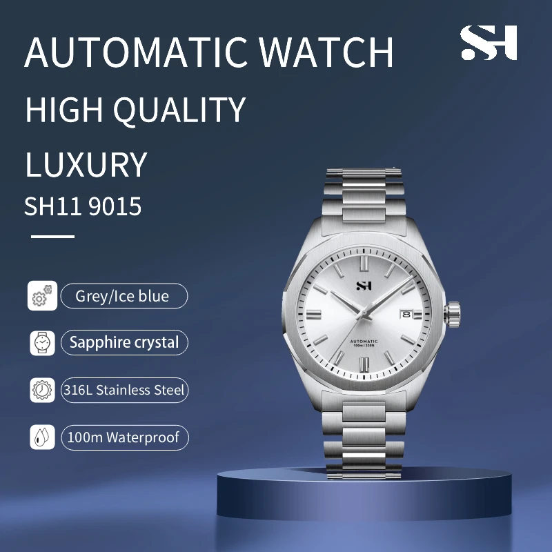 

SH 2025 New 39mm Automatic Mechanical Watch Luxury Sapphire Watch Miyota 9015 316L Stainless Steel Waterproof Wristwatch Gift