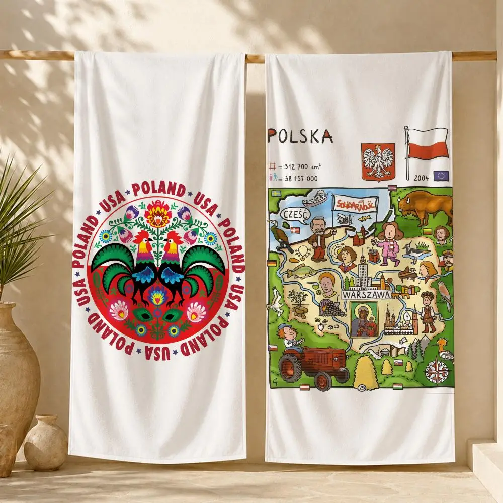 Poland Culture Series Towel ultra-fine fiber quick drying absorbent towel, beach swimming vacation beach towel