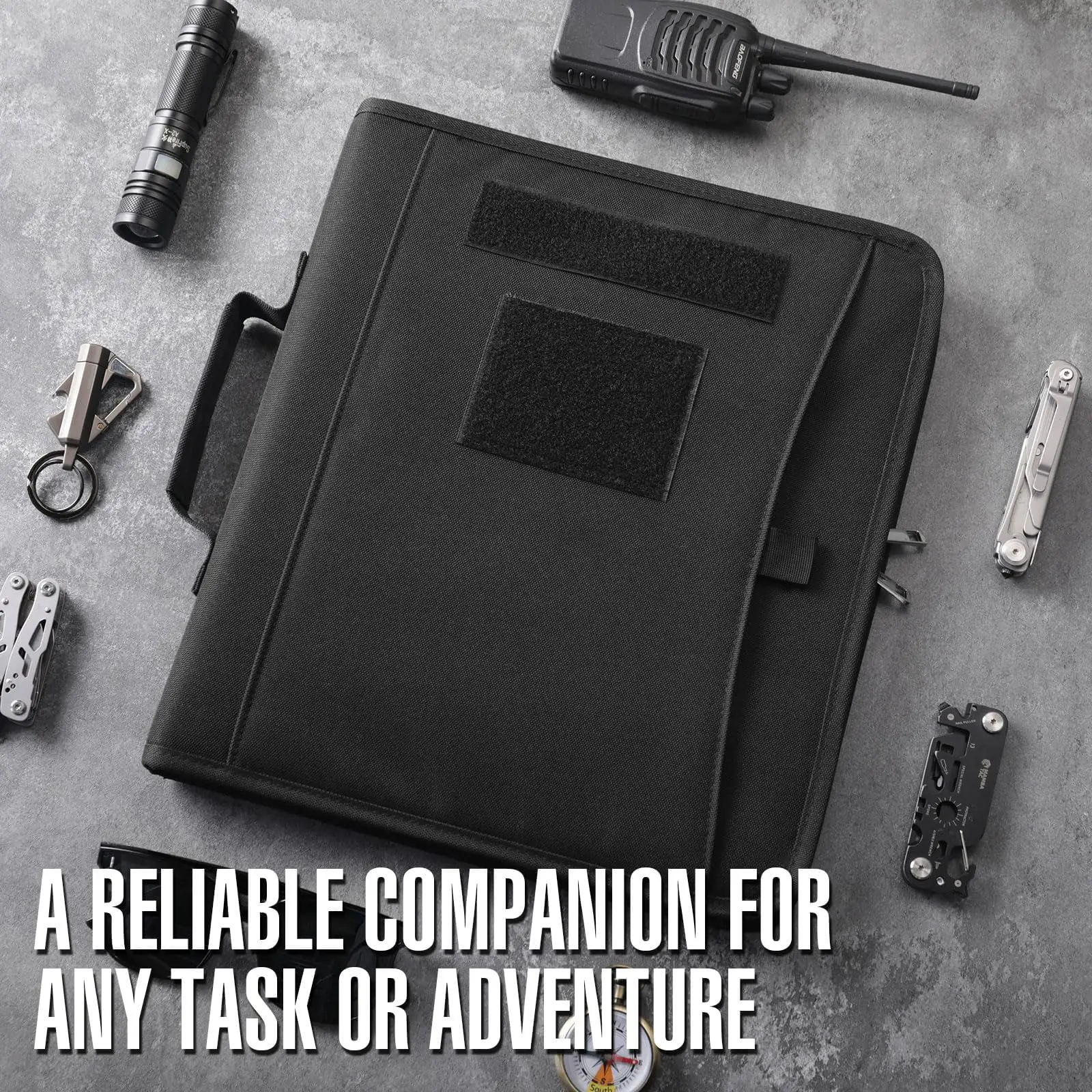 A4 Tactical Padfolio Portfolio Binder with Zipper and 25 Sheets of Letter Size Paper, Notebook Cover (Cover Only)