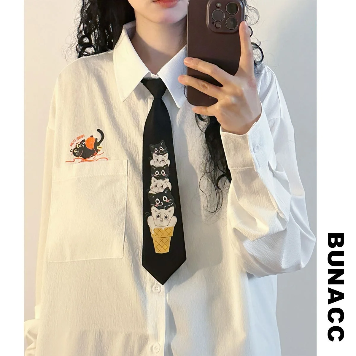 

Retro Embroidery Tie irt Loose ort Sve ex Summer Street Sle Collar Casual Cotton irt for Youth