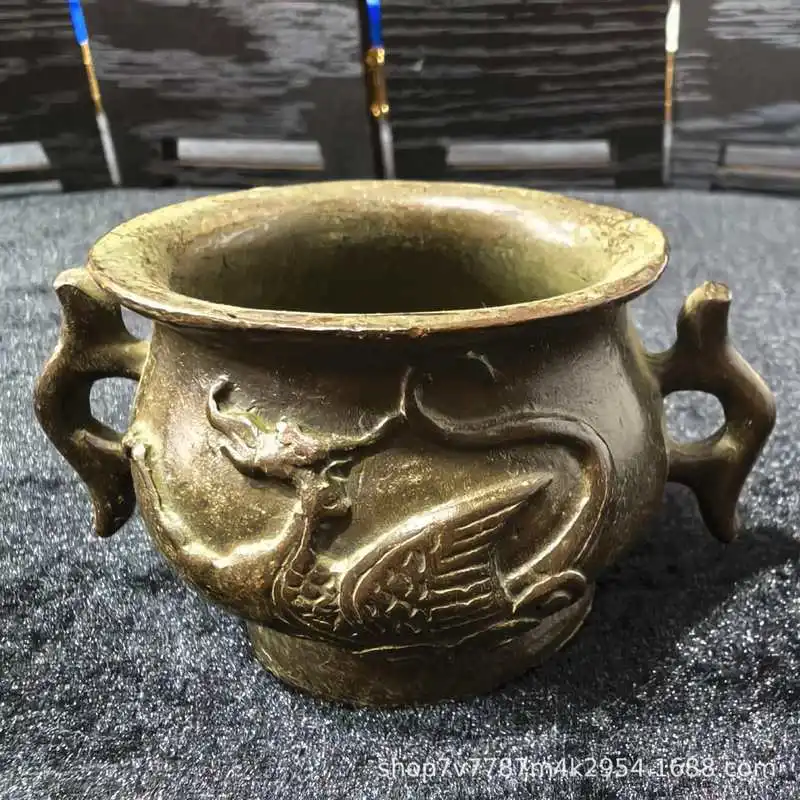 Brass Craft Crane Incense Burner Home Living Room Decorative Ornament