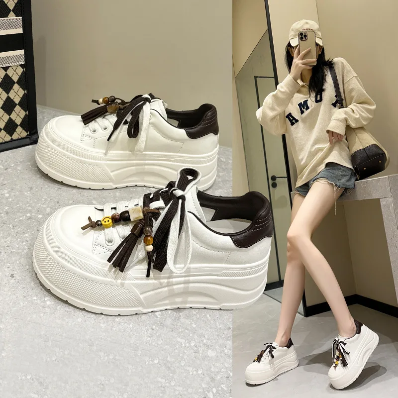 

Модные кроссовки на толстой платформе, однотонные, спортивные, повседневные, летние, с круглым носком, подошва из ЭВА