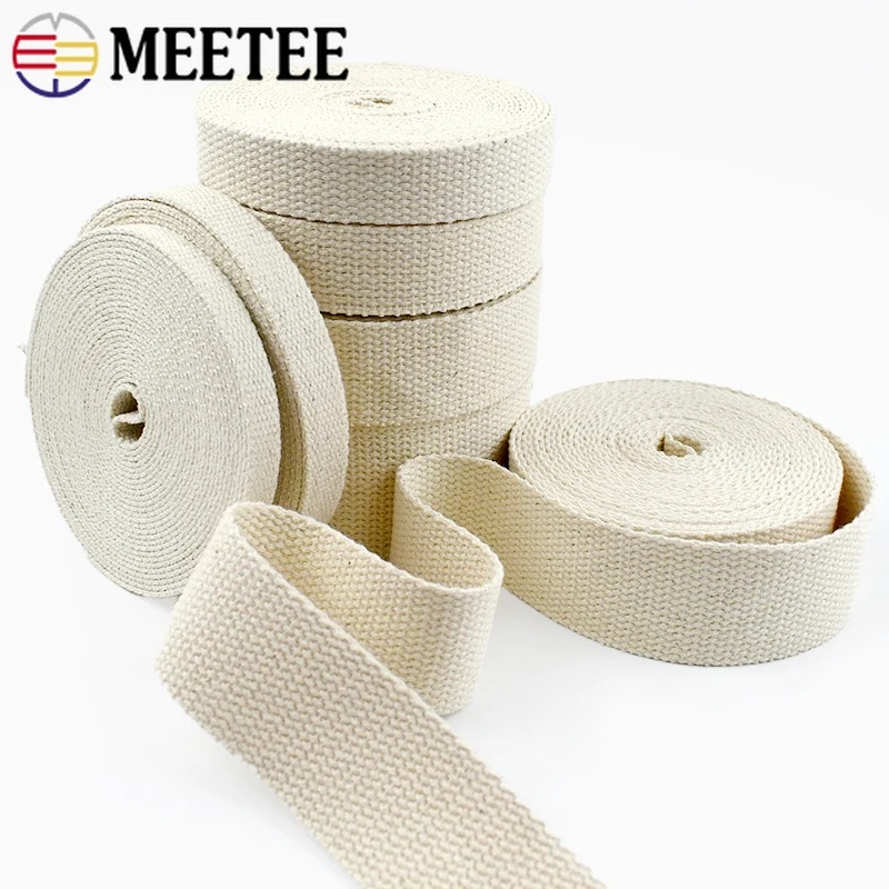 

10Meter 20-50mm Cotton Webbing Straps for Shoulder Bag Strap Backpack Bias Binding Decorative Ribbon Band DIY Sewing Accessories