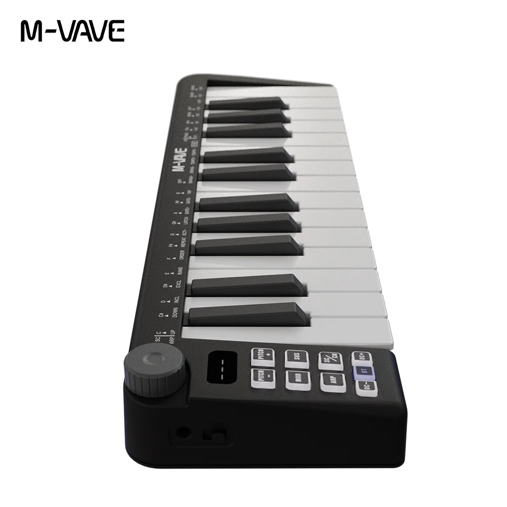 M-vave SMK-25 mini MIDI musical instruments keyboard 25 velocity sensitive keys Support wireless/USB connection portable sequenc