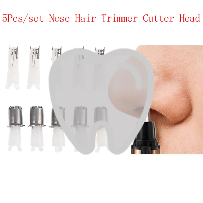 

Набор из 5 насадок для триммера для носа 22 мм, сменные головки для стрижки волос в носу, аксессуары для электробритвы 3-в-1